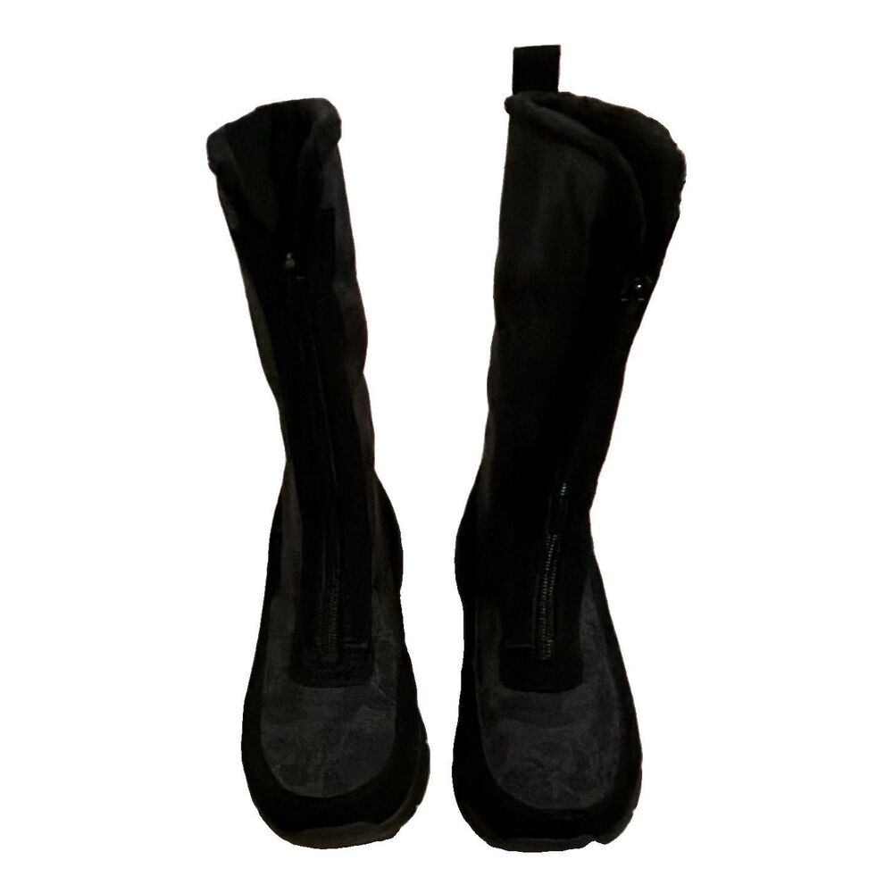 Landโs End Womenโs Black Mid-Calf Waterproof Boots Zip US 8.5B EU 39 UK 6.5